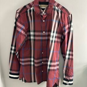 Men’s Burberry Checkered Button Down Shirt